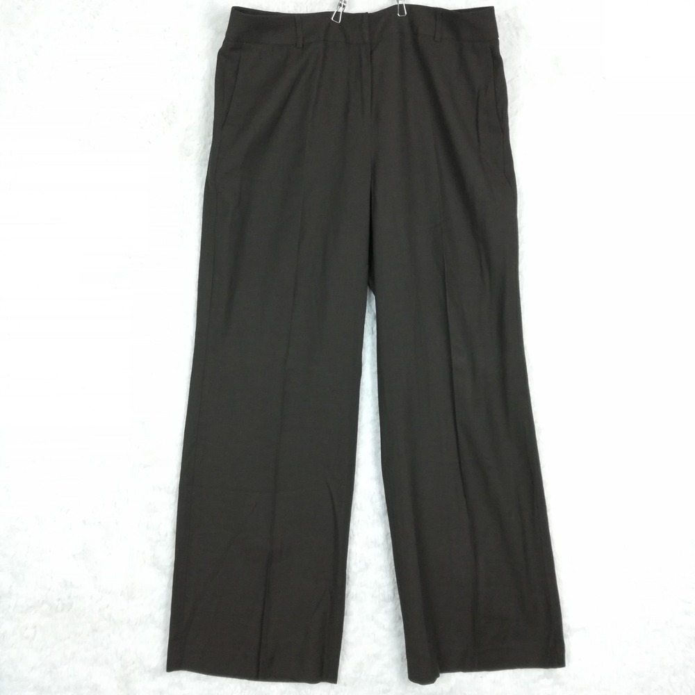 Talbots Womens Pants Linen Blend Straight Leg Brown Dress Pants Flat Front 34